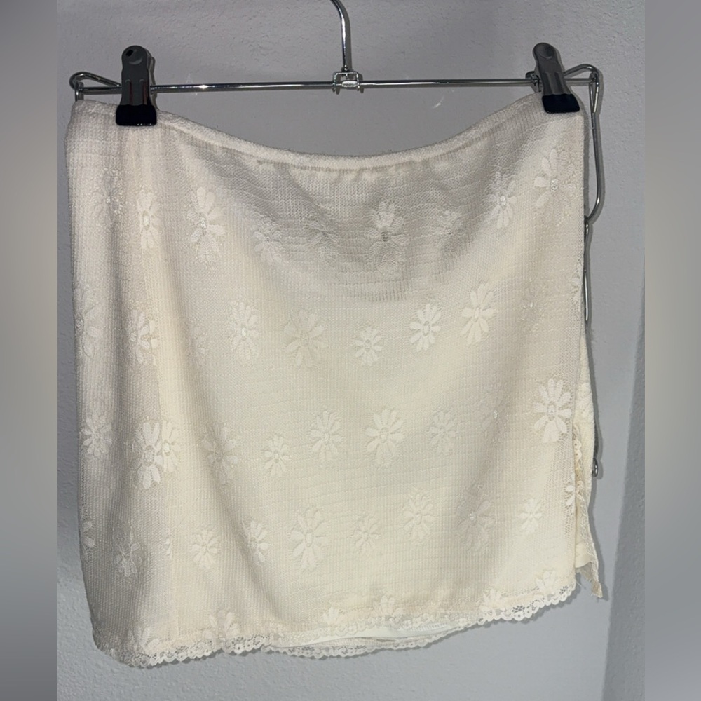 White Floral Lace Skirt